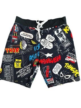 Marvel Comic-Print Swim Shorts, Size S